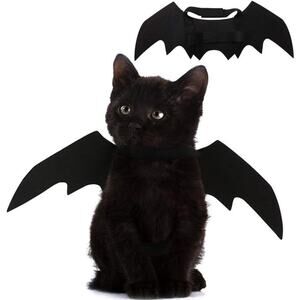 Cat Bat Wings Costume Halloween Pet Cosplay Outfit for Cats Dogs Party Dress